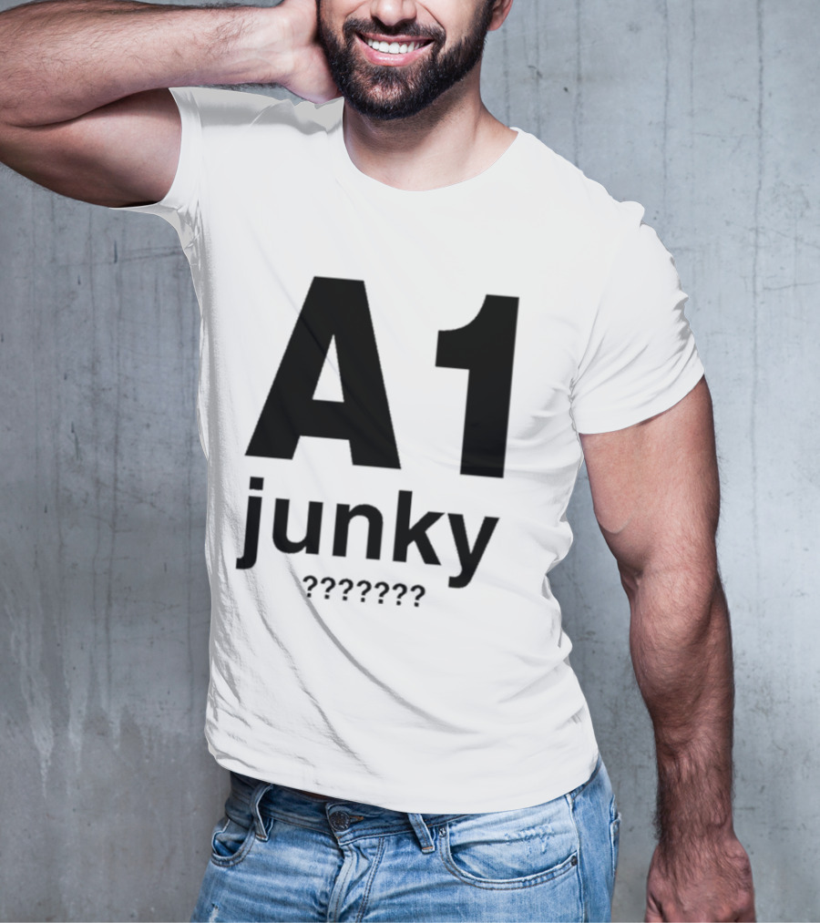 A1 Junky Motorcycle Racing Graphic Bold Nostalgic Style T-Shirt