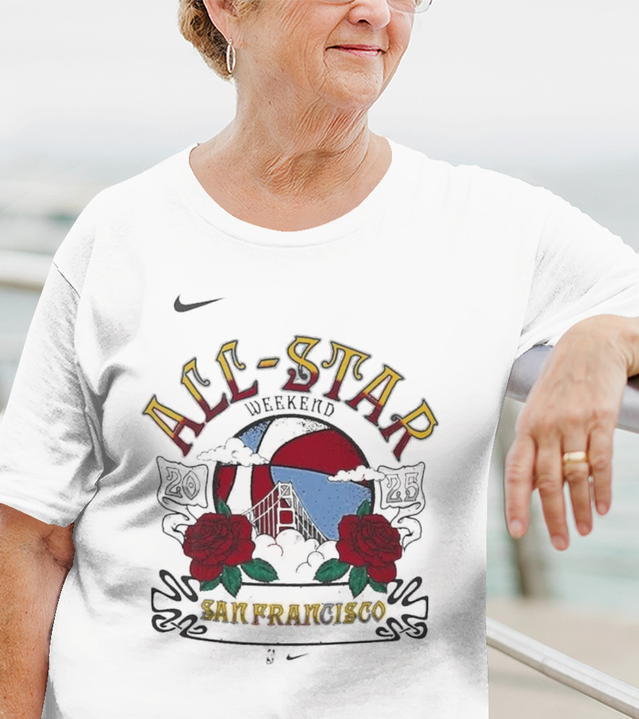 2025 NBA All-Star Weekend Jordan Brand San Fran 1990 Roses T-Shirt