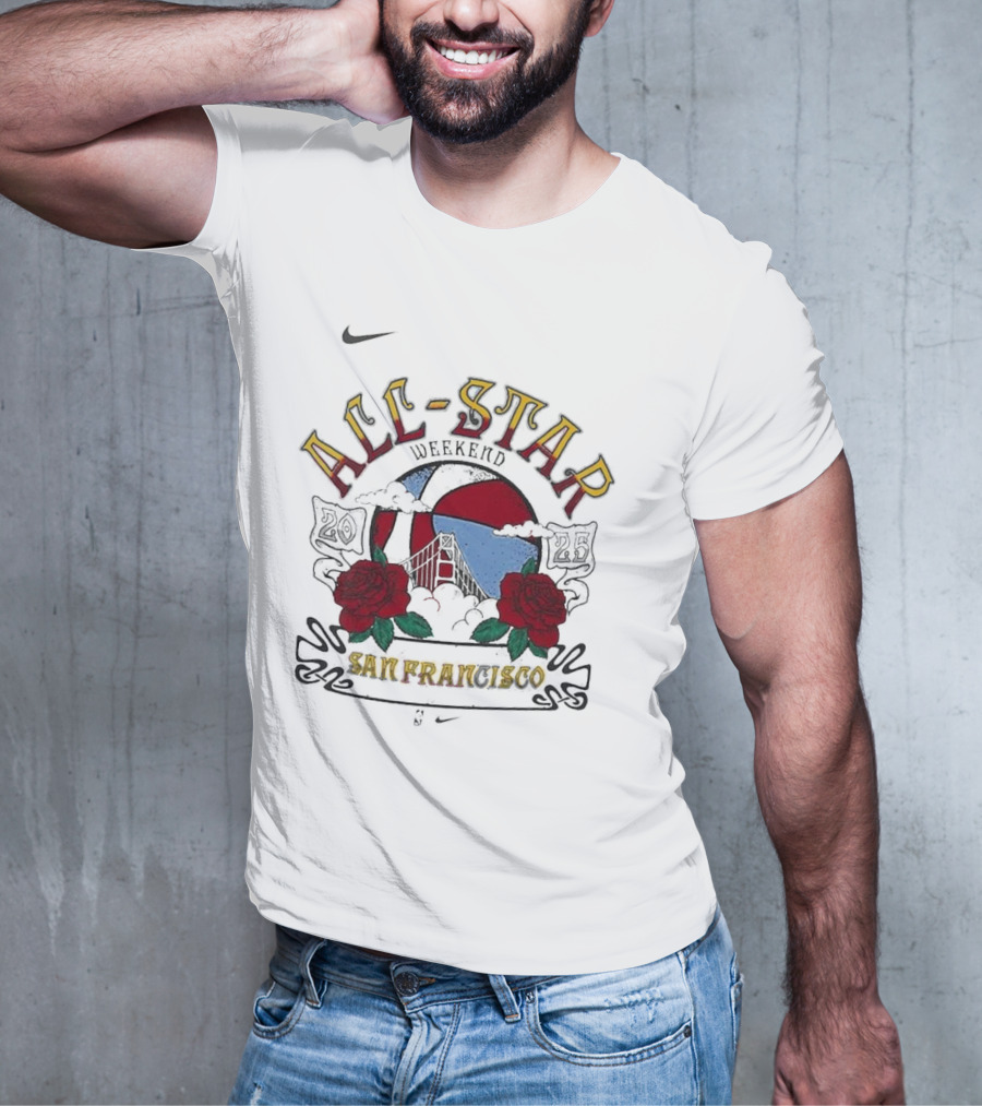 2025 NBA All-Star Weekend Jordan Brand San Fran 1990 Roses T-Shirt