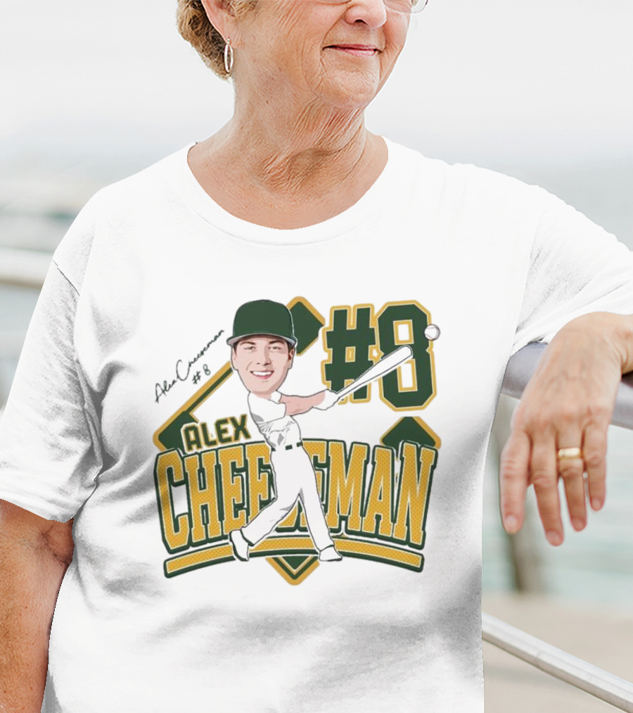 Alex Cheeseman #8 Baseball Caricature 2025 T-Shirt
