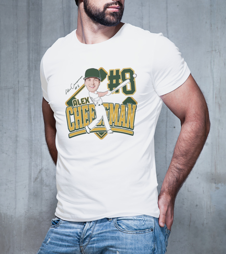 Alex Cheeseman #8 Baseball Caricature 2025 T-Shirt