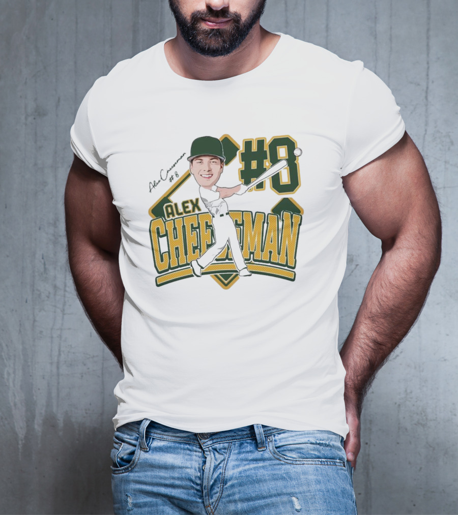 Alex Cheeseman #8 Baseball Caricature 2025 T-Shirt