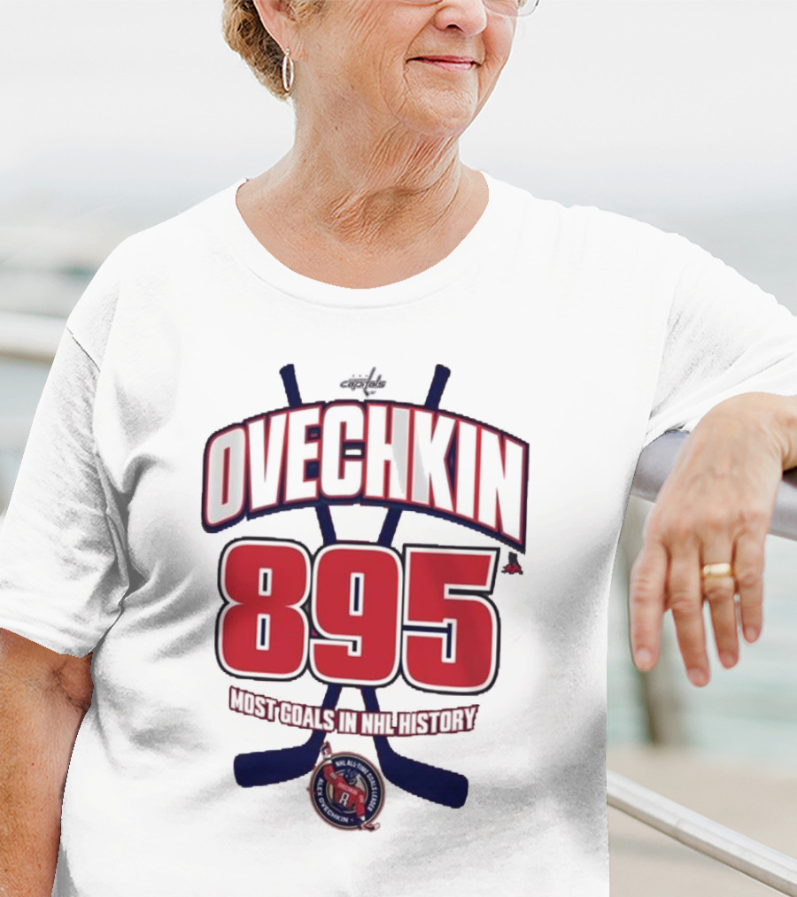 Ovechkin 895 Goals NHL History Washington Capitals T-Shirt
