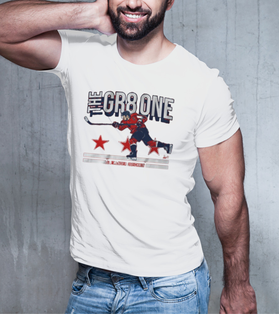 The GR8 One Alexander Ovechkin Hockey Player With Stars And Stick T-Shirt