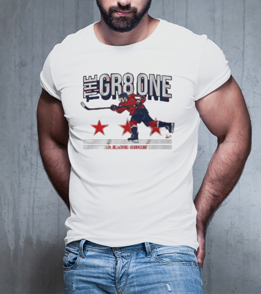 The GR8 One Alexander Ovechkin Hockey Player With Stars And Stick T-Shirt