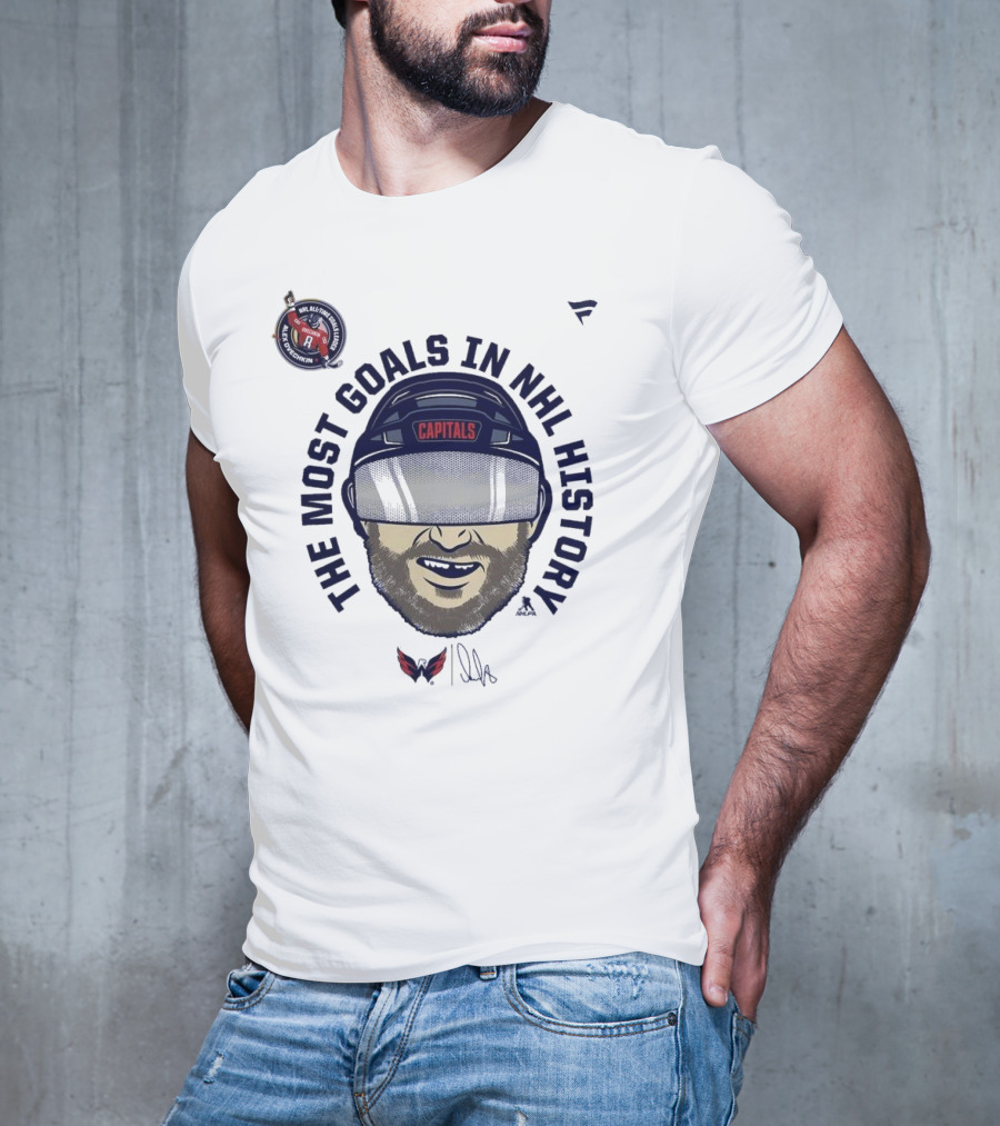 Alexander Ovechkin Capitals The Most Goals In NHL History Caricature T-Shirt