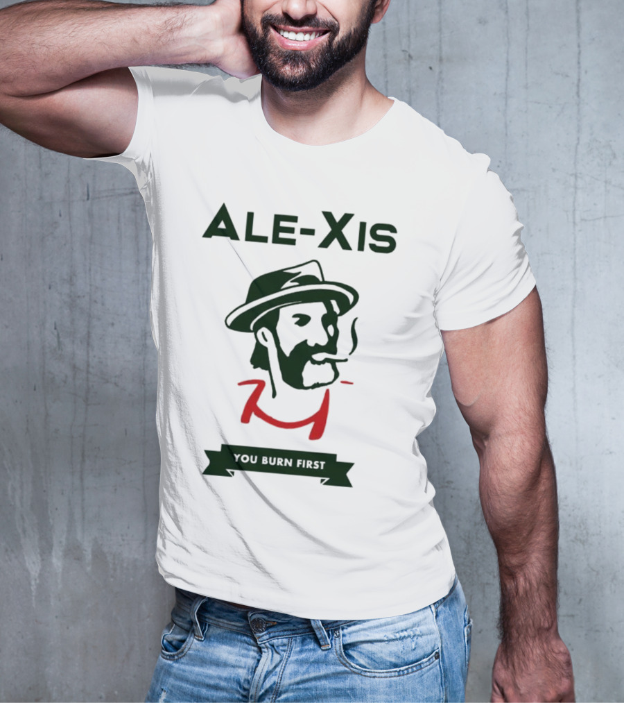 ALE-XIS You Burn First Smoking Man Fedora Illustration T-Shirt