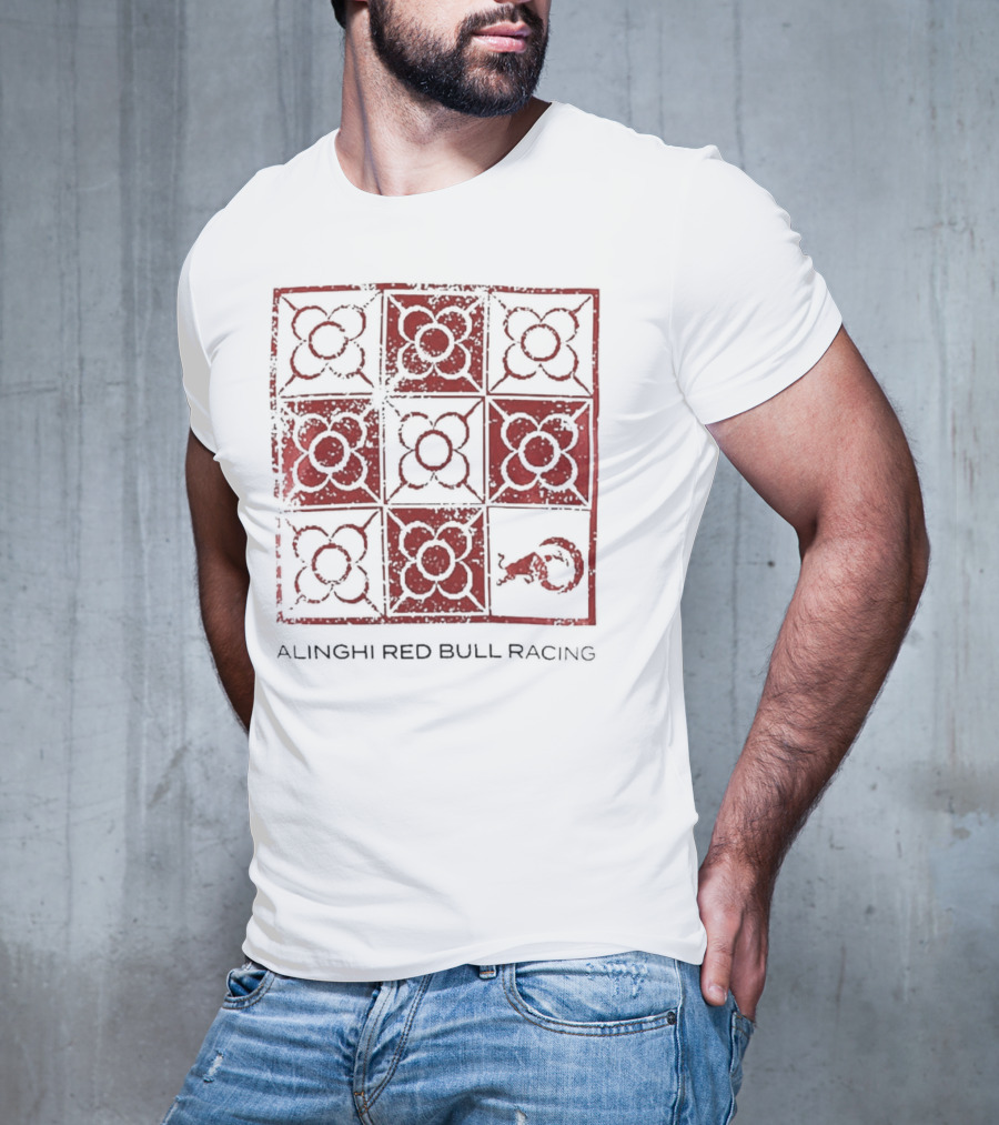 Alinghi Red Bull Racing Barcelona Nine-Panel Grid Pattern T-Shirt