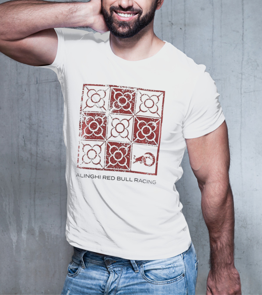 Alinghi Red Bull Racing Barcelona Nine-Panel Grid Pattern T-Shirt