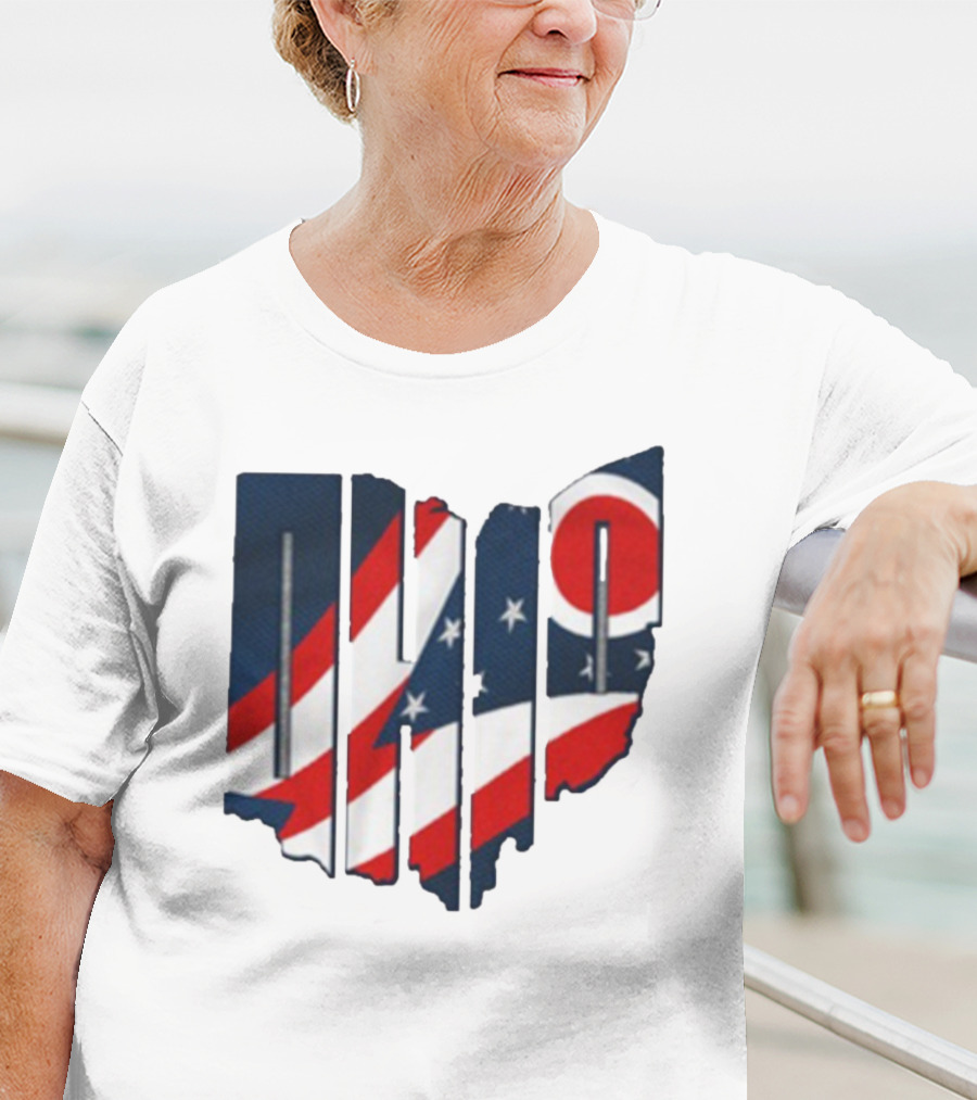 Ohio State Flag USA Cleveland Columbus Basketball 2025 T-Shirt
