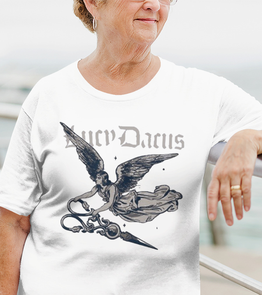 Lucy Dacus Angel Wings Holding Scissors T-Shirt