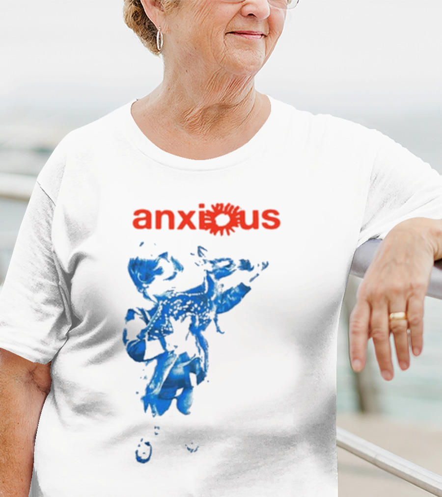 Anxious Blue Abstract Deer Kid T-Shirt