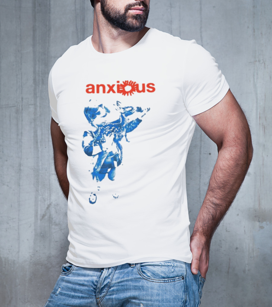 Anxious Blue Abstract Deer Kid T-Shirt
