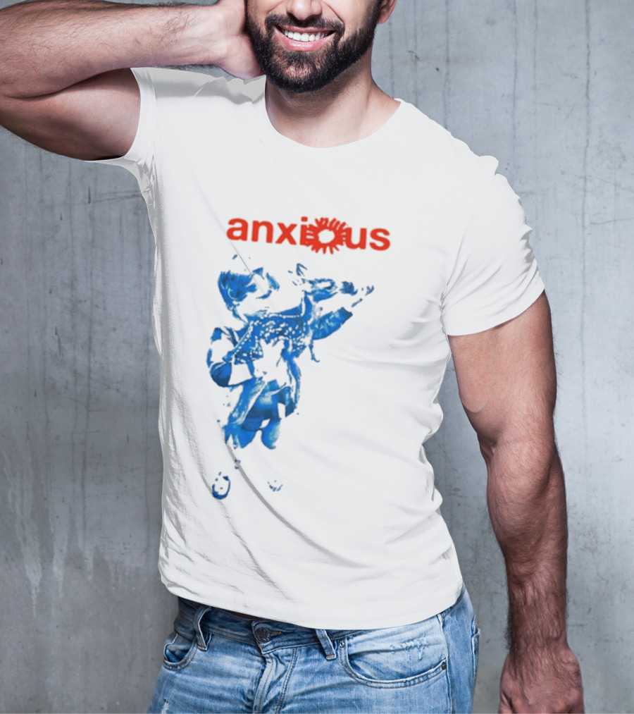 Anxious Blue Abstract Deer Kid T-Shirt