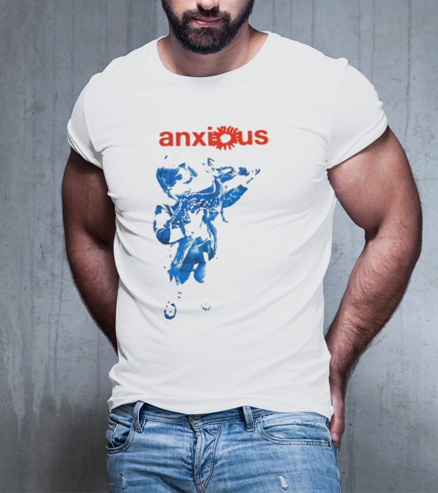 Anxious Blue Abstract Deer Kid T-Shirt