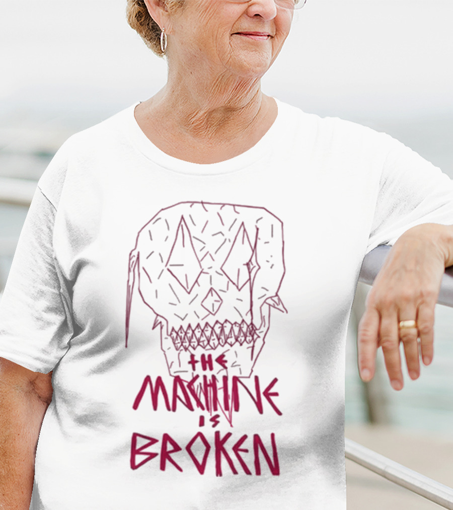 Arcadefire The Machine Is Broken Skull Illustration T-Shirt