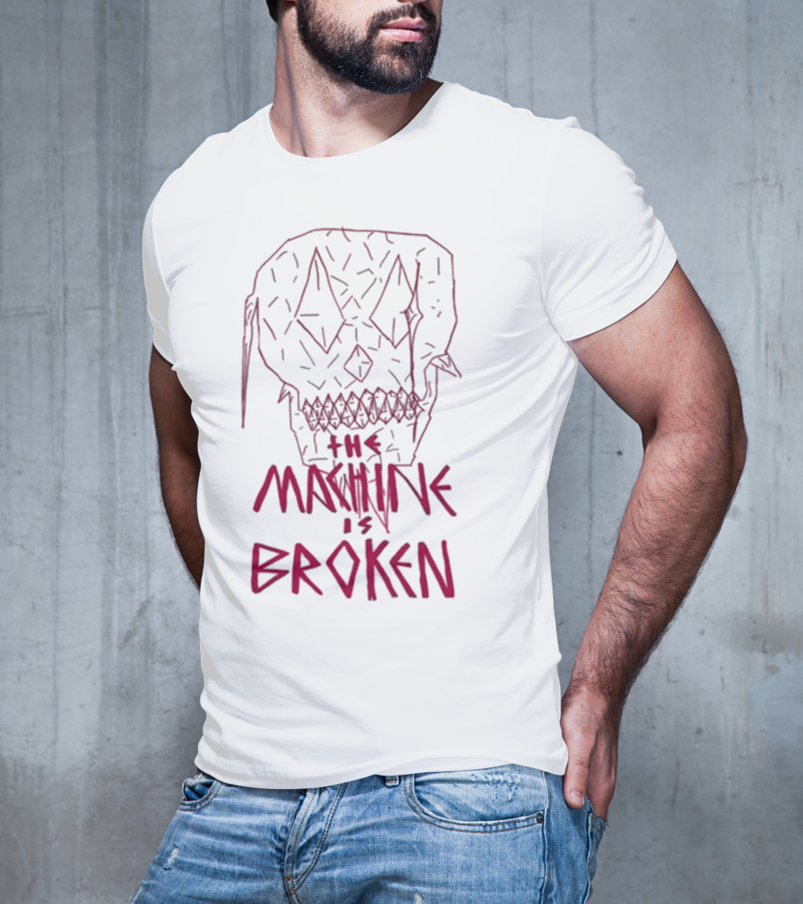Arcadefire The Machine Is Broken Skull Illustration T-Shirt