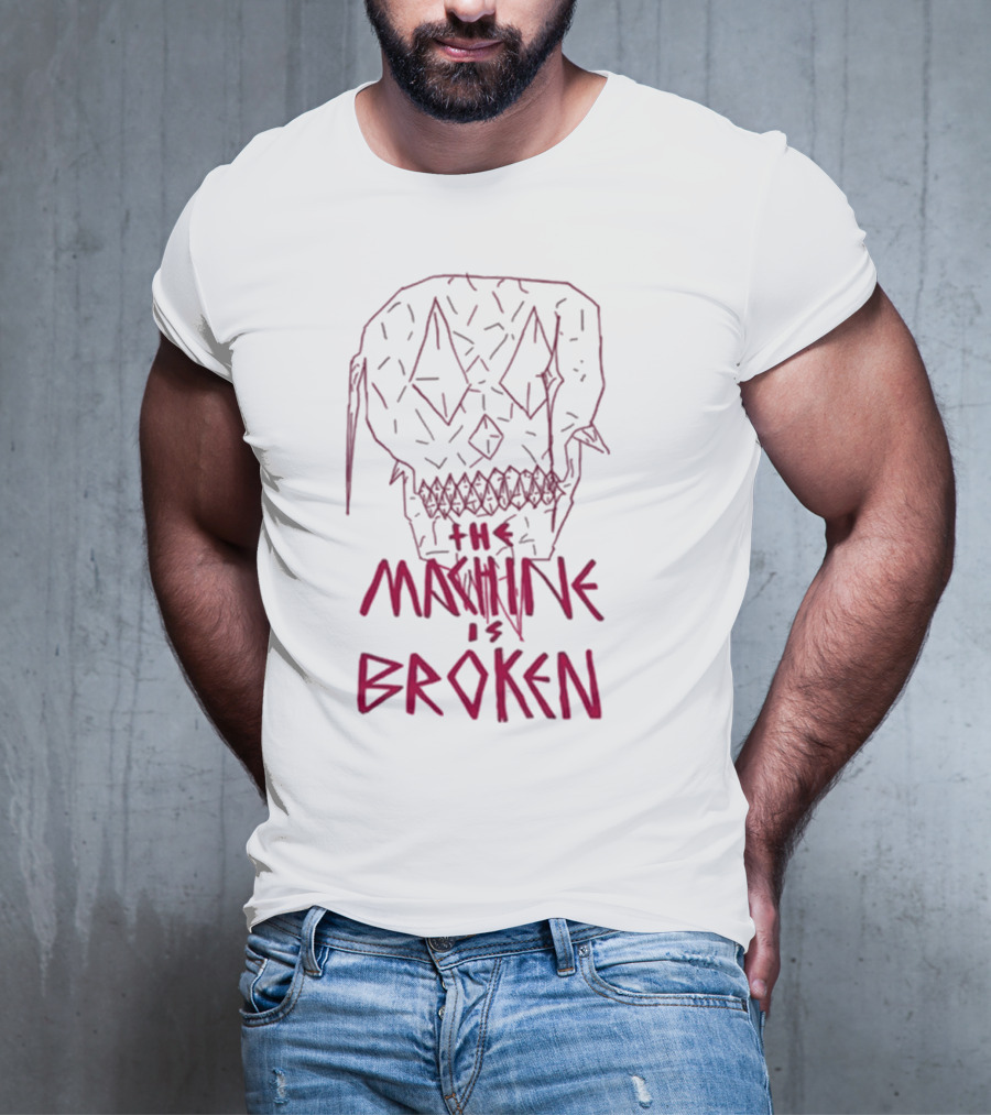 Arcadefire The Machine Is Broken Skull Illustration T-Shirt