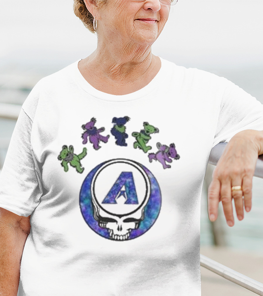 Arizona Diamondbacks 2025 Grateful Dead Skull Dancing Bears Baseball Night T-Shirt