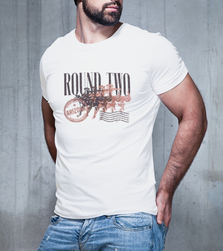 Round Two Arizona Vintage Cowboy Stamp T-Shirt