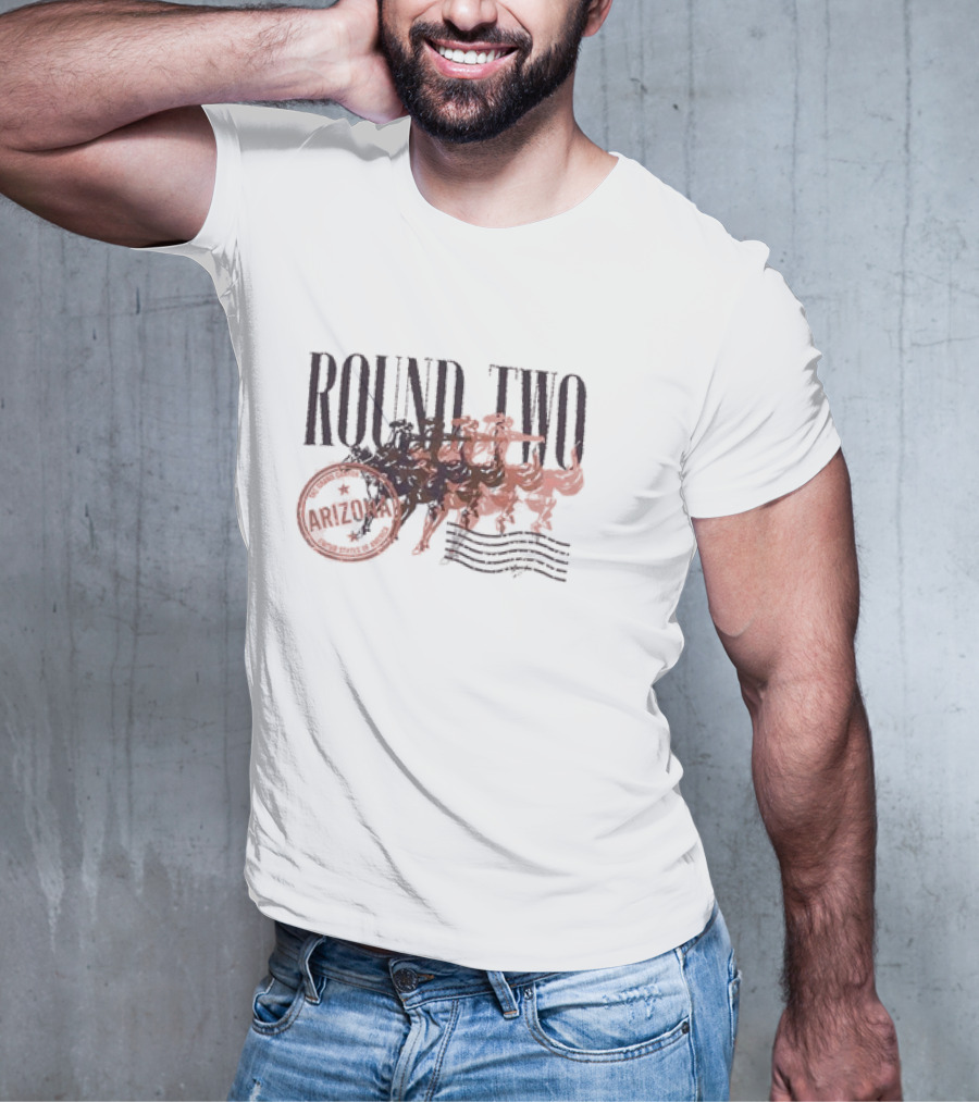 Round Two Arizona Vintage Cowboy Stamp T-Shirt