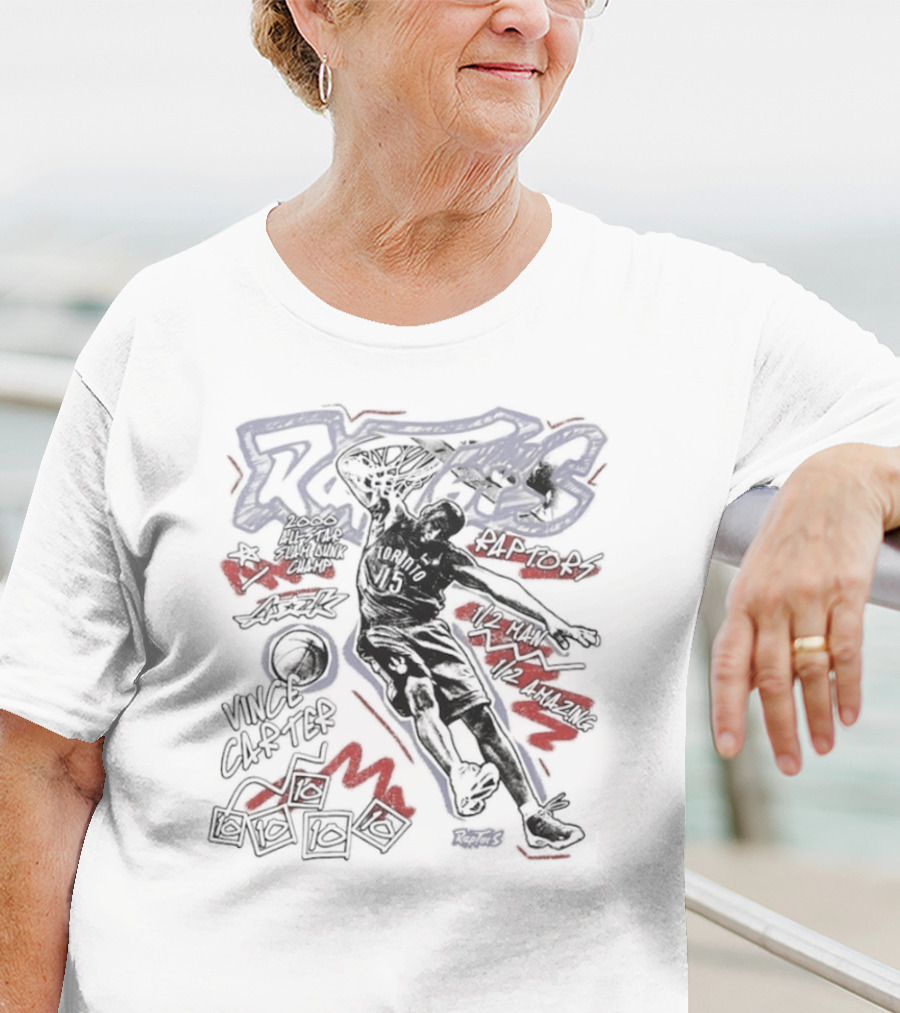 Toronto Raptors Vince Carter Iconic Hardwood Player Tribute T-Shirt