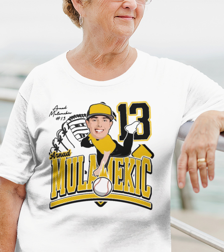 Arnad Mulamekic Baseball 13 Player Underhand Catcher Yellow Outfit T-Shirt