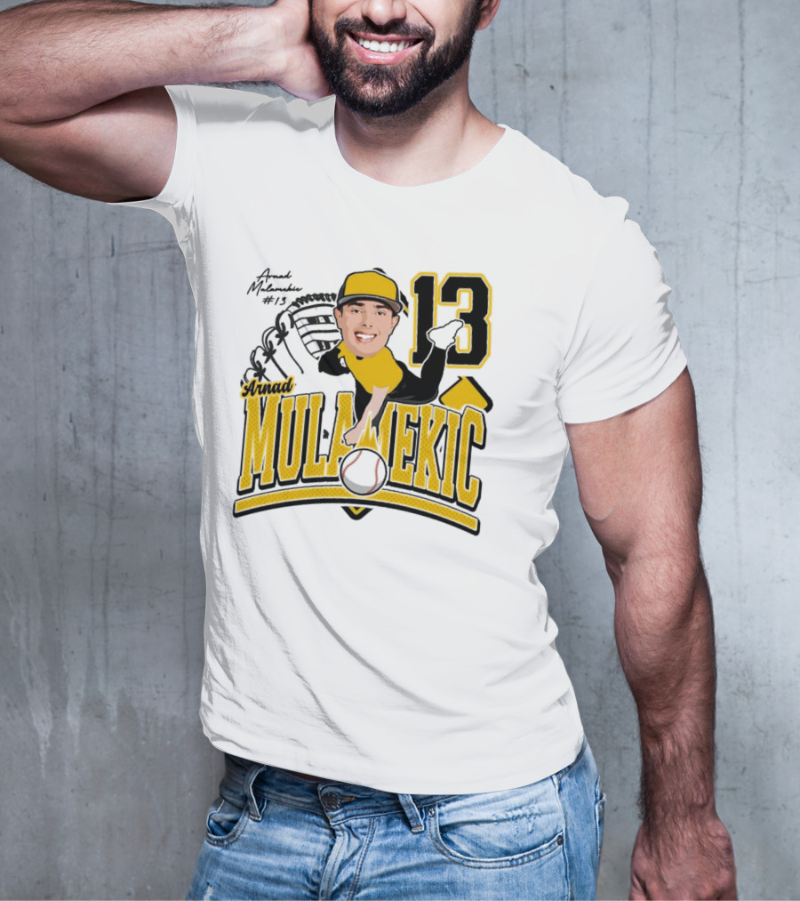 Arnad Mulamekic Baseball 13 Player Underhand Catcher Yellow Outfit T-Shirt