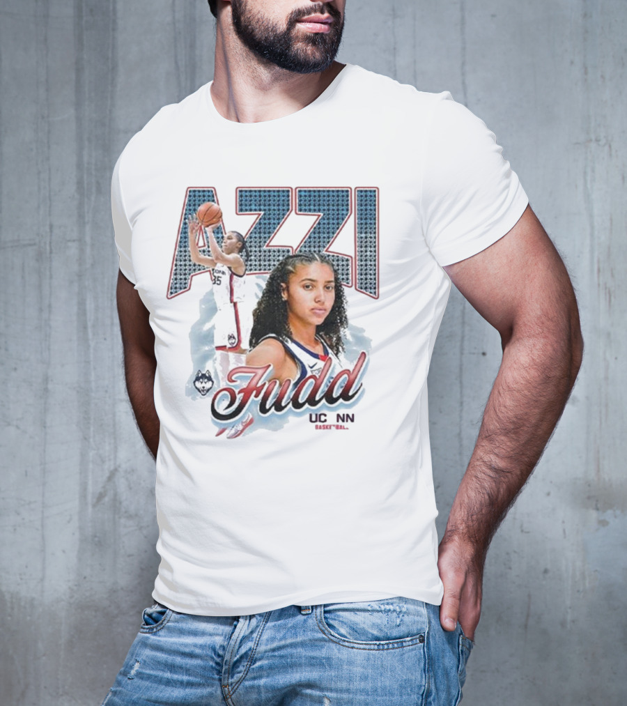 Azzi Fudd UConn Basketball 2025 Player Portrait And Action Shot T-Shirt