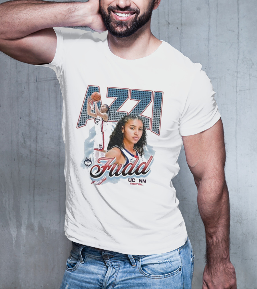Azzi Fudd UConn Basketball 2025 Player Portrait And Action Shot T-Shirt