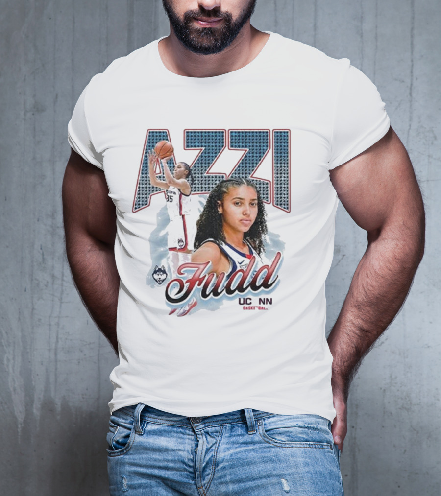 Azzi Fudd UConn Basketball 2025 Player Portrait And Action Shot T-Shirt