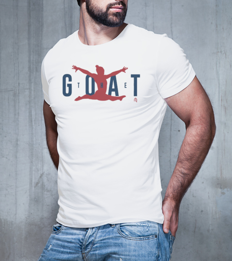 GOAT Gymnastics Athlete Jumping Through Letters T-Shirt