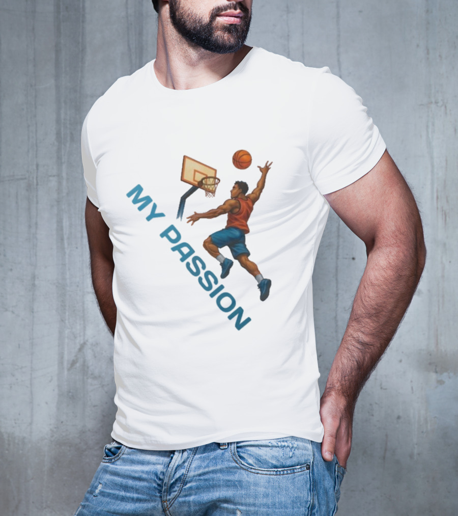 Basketball My Passion Dunking Athlete Dynamic Move T-Shirt