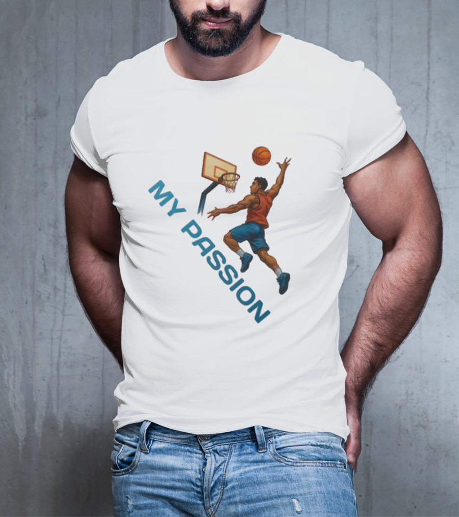 Basketball My Passion Dunking Athlete Dynamic Move T-Shirt