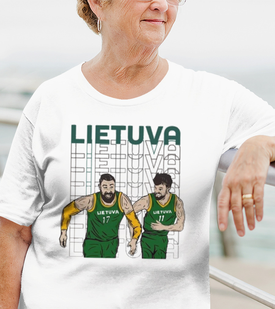 Lietuva Basketball Players Bokštai 17 Running Team Spirit T-Shirt