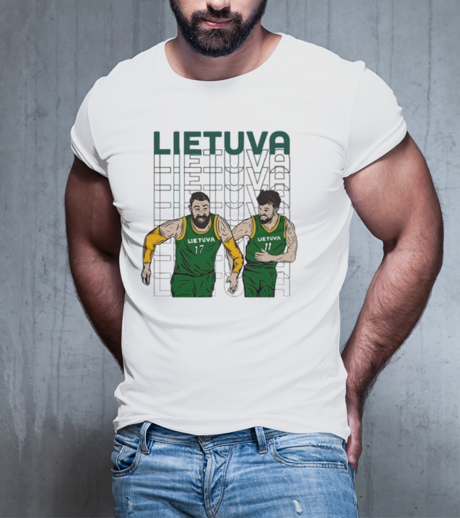 Lietuva Basketball Players Bokštai 17 Running Team Spirit T-Shirt
