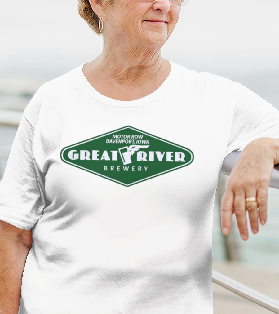 Motor Row Davenport Iowa Great River Brewery T-Shirt