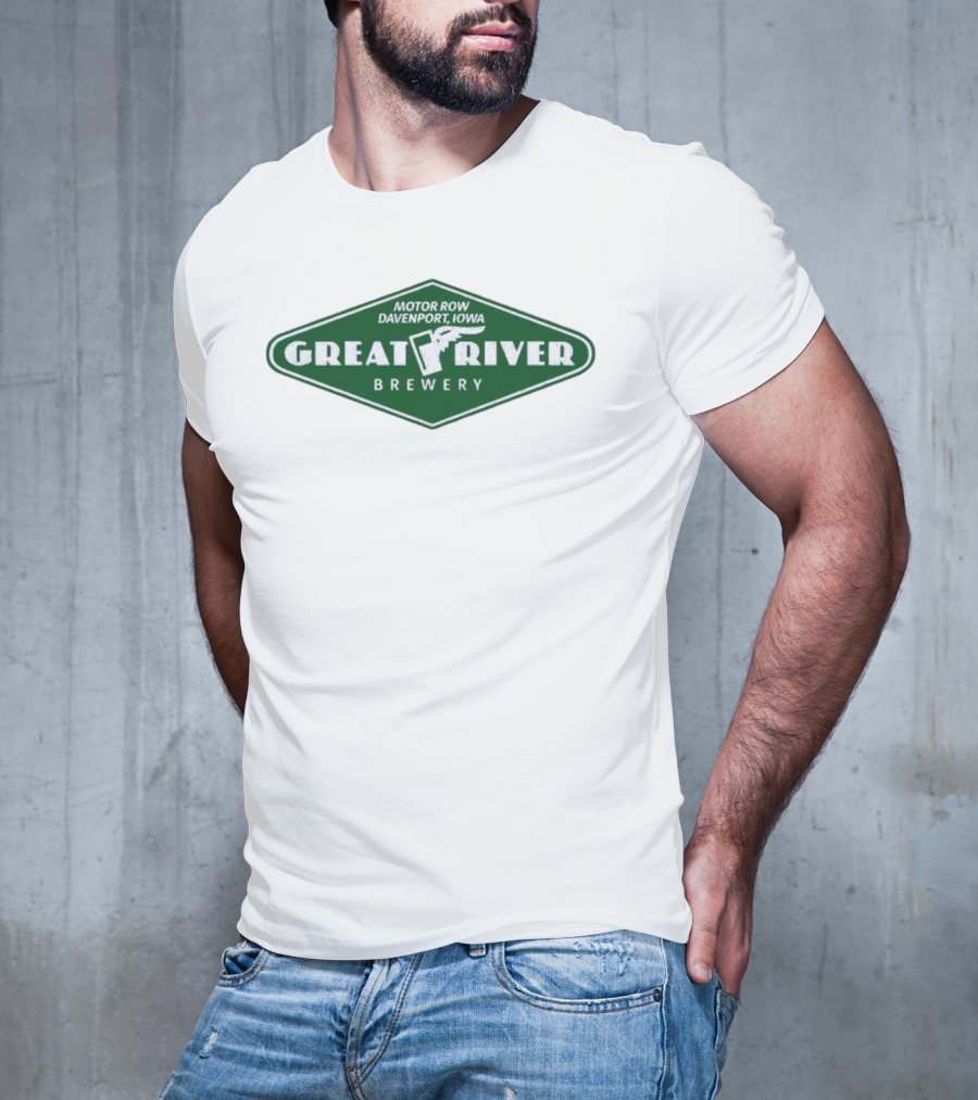 Motor Row Davenport Iowa Great River Brewery T-Shirt