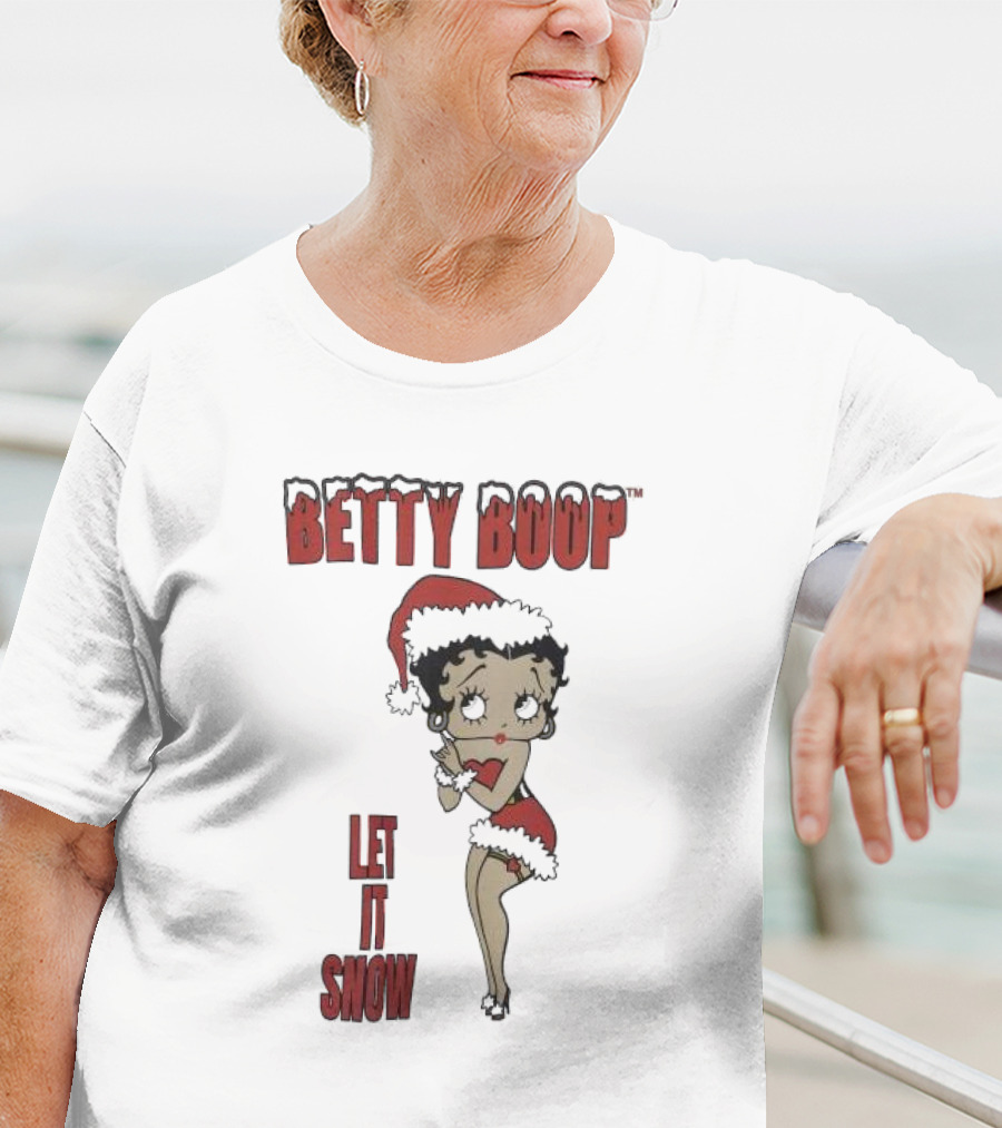 Betty Boop Santa Outfit Let It Snow T-Shirt
