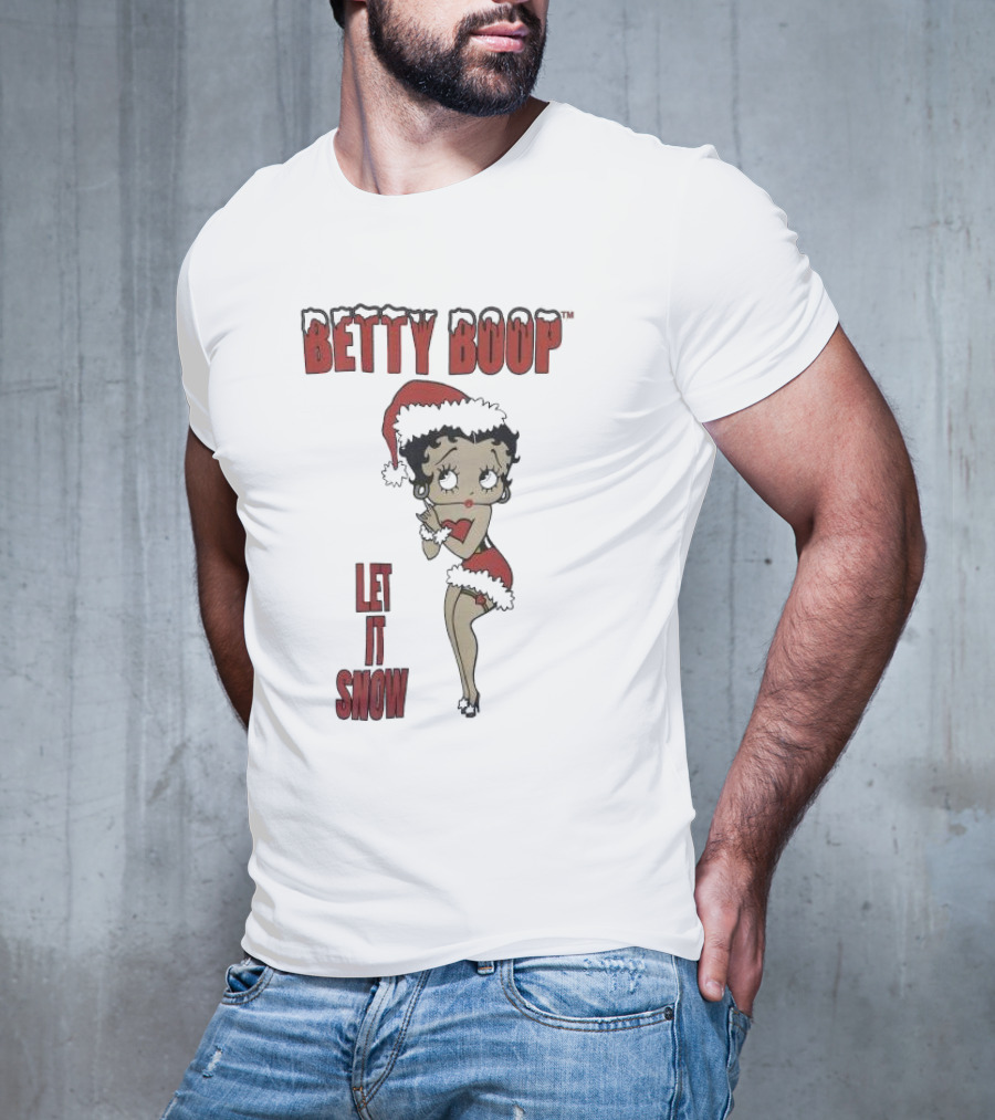 Betty Boop Santa Outfit Let It Snow T-Shirt