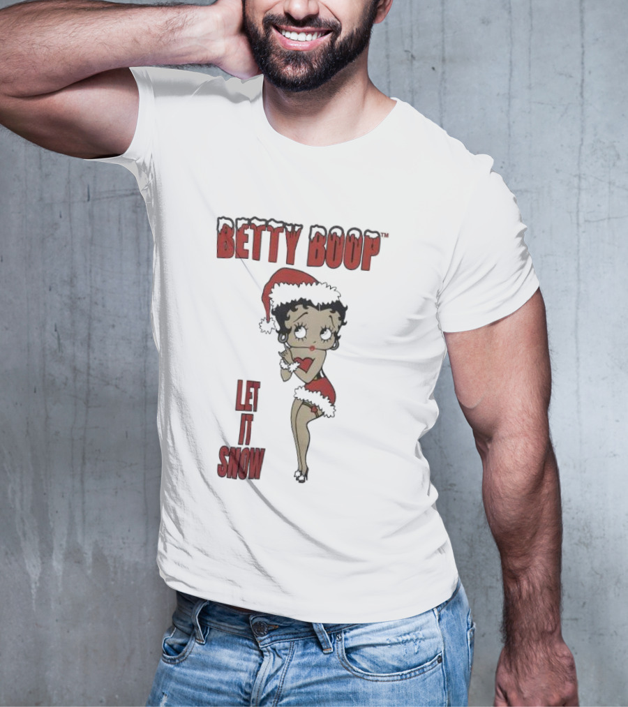 Betty Boop Santa Outfit Let It Snow T-Shirt