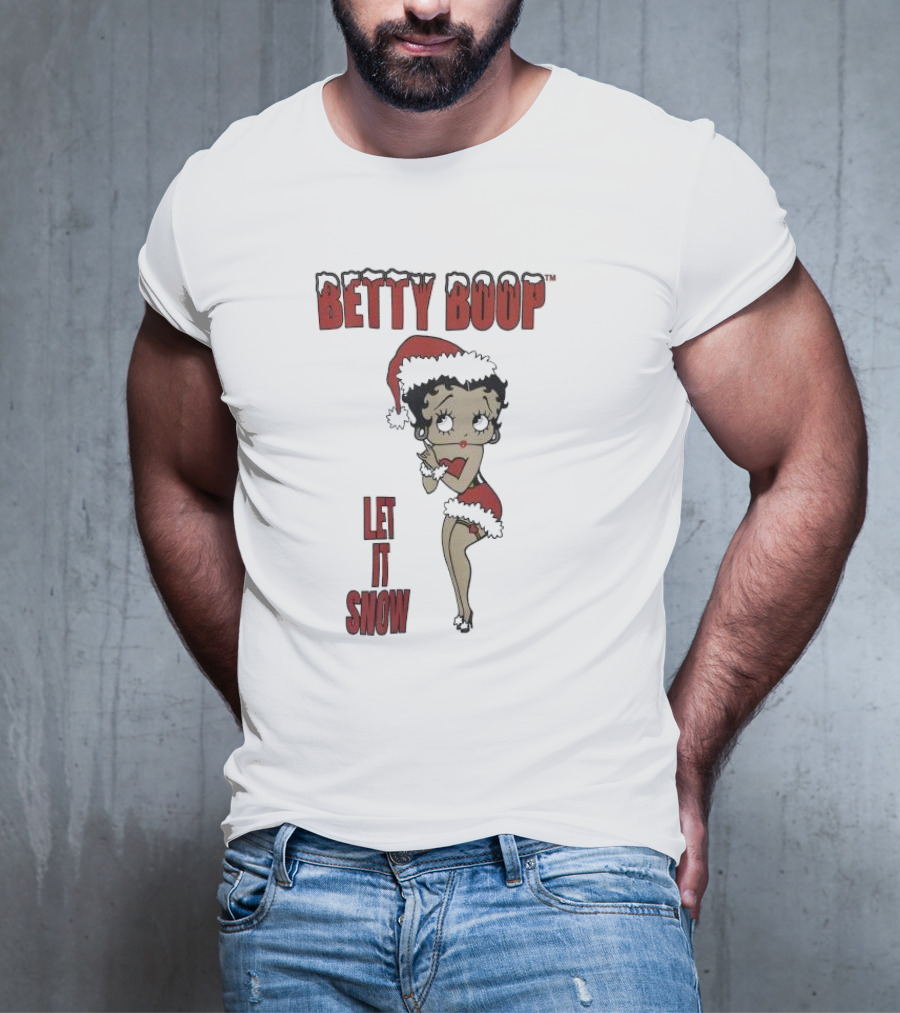 Betty Boop Santa Outfit Let It Snow T-Shirt