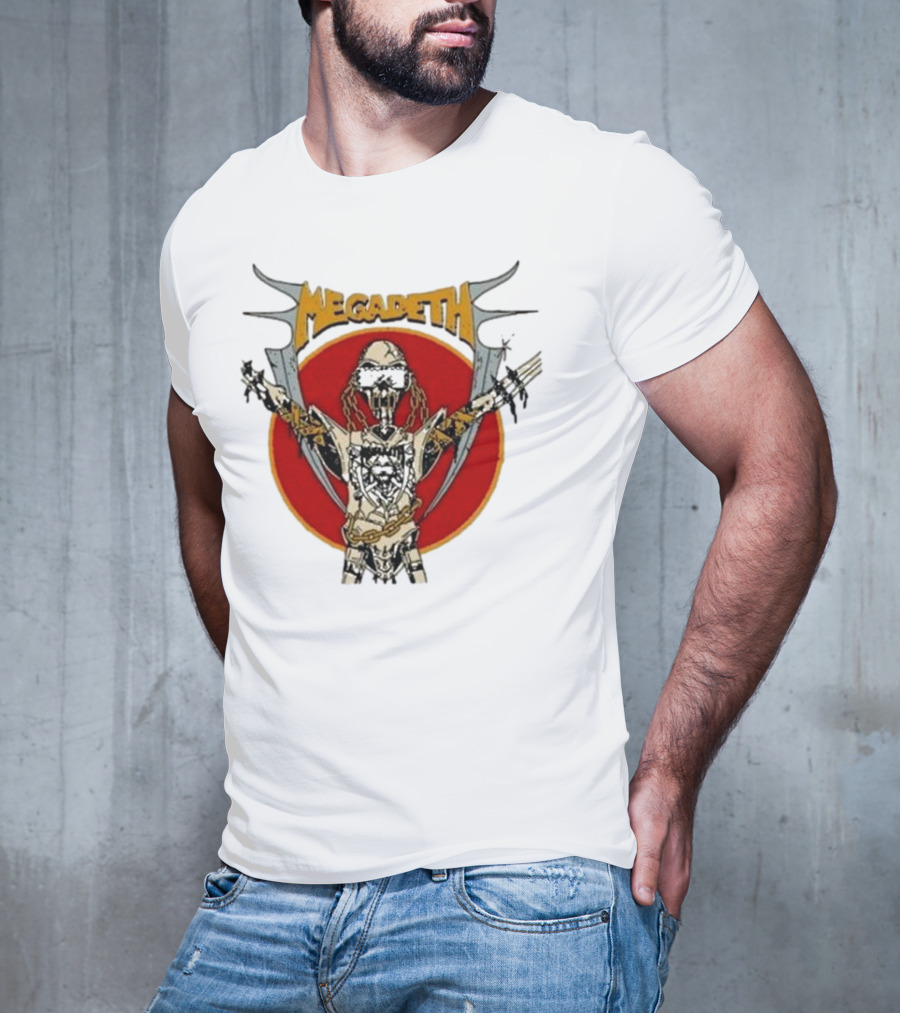 Megadeth Vic Rattlehead Robot With Cross Beyond Human T-Shirt