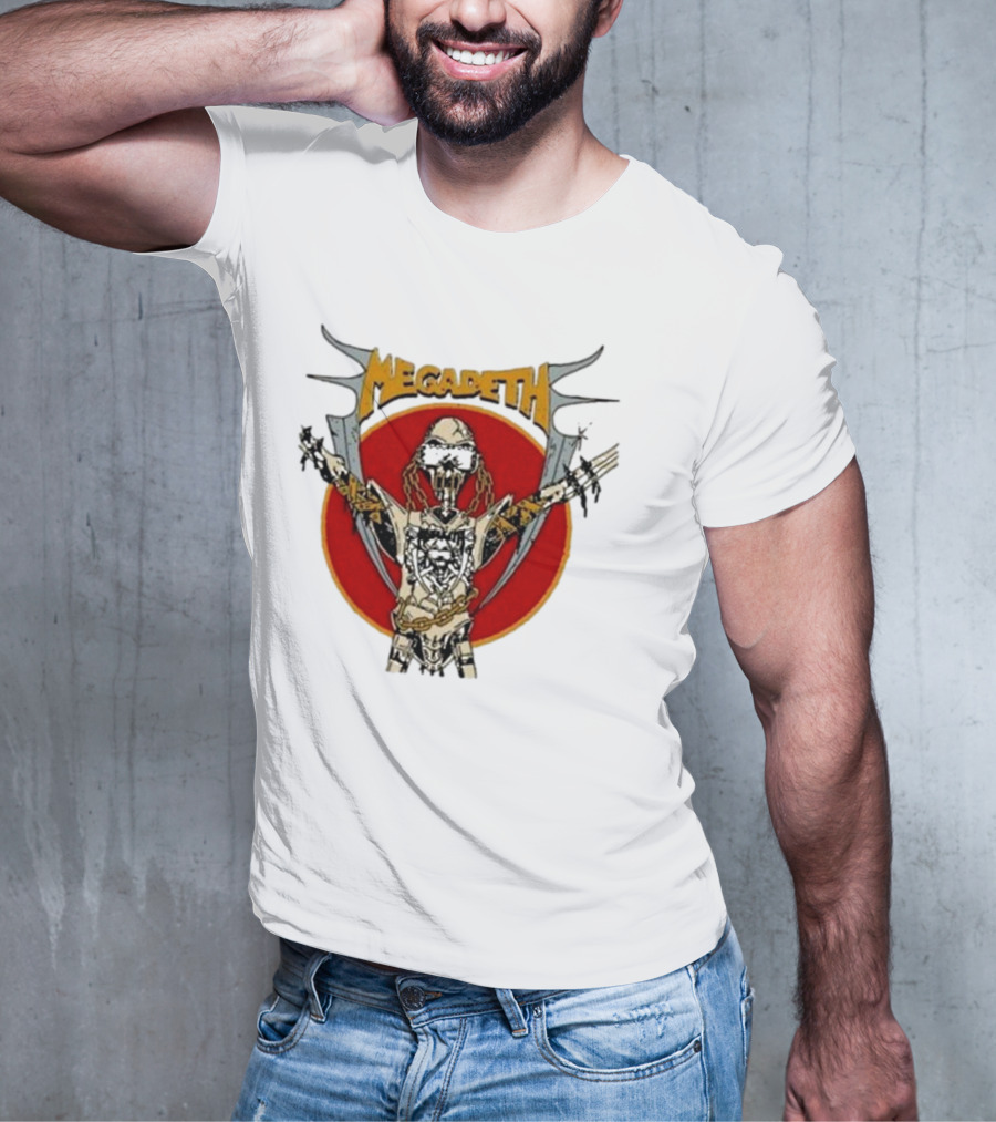 Megadeth Vic Rattlehead Robot With Cross Beyond Human T-Shirt