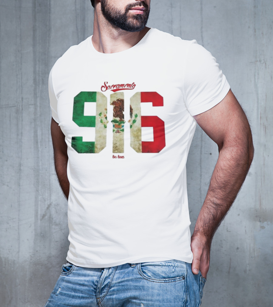Sacramento 916 Big Boys Mexican Flag Design T-Shirt