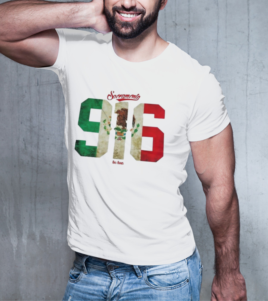 Sacramento 916 Big Boys Mexican Flag Design T-Shirt