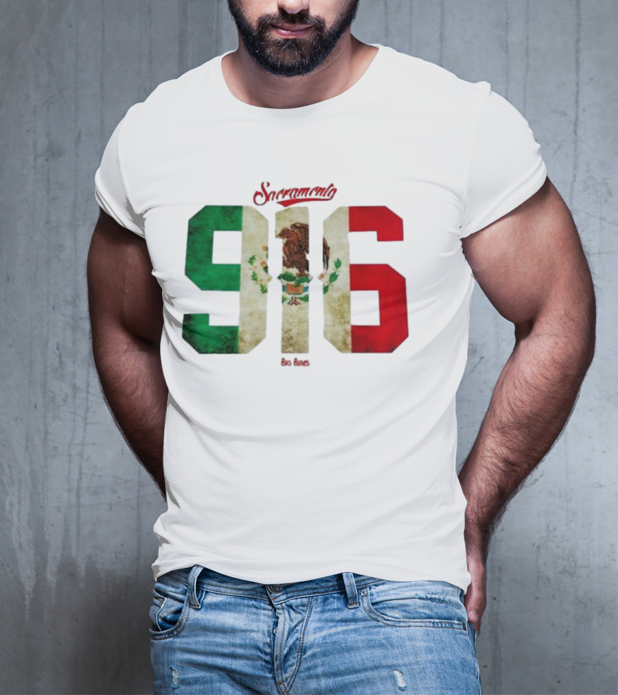 Sacramento 916 Big Boys Mexican Flag Design T-Shirt