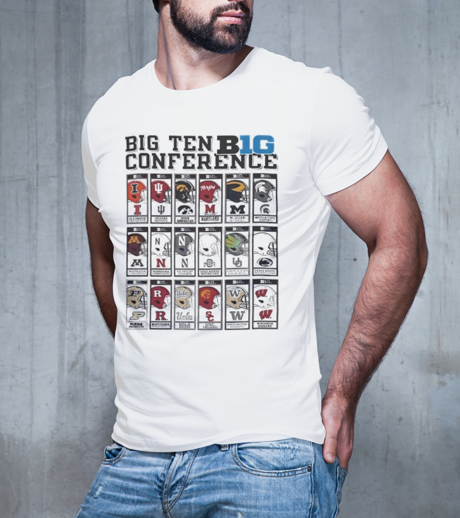 Big Ten Conference 2025 All Team Helmet Collection T-Shirt