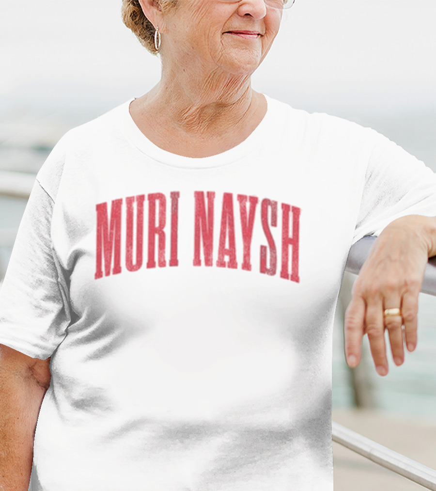 Bilmuri Muri Naysh 2025 Bold Arch Red Text T-Shirt