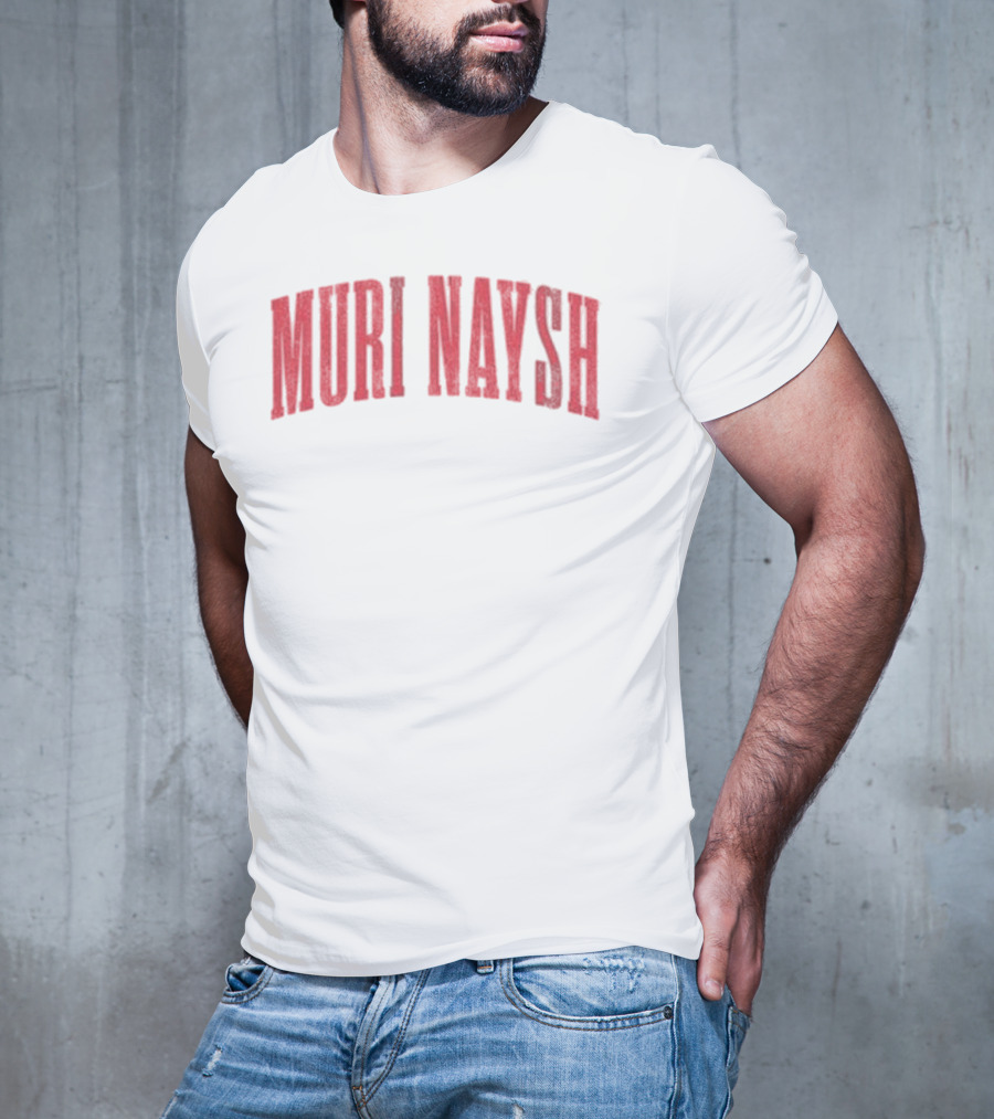 Bilmuri Muri Naysh 2025 Bold Arch Red Text T-Shirt